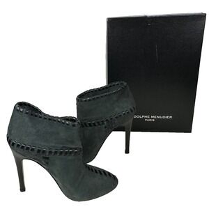 Rodolphe Menudier Scarpa Donna Black Ankle Shoes 5" Heels Size Eur 37 US 6.5/7